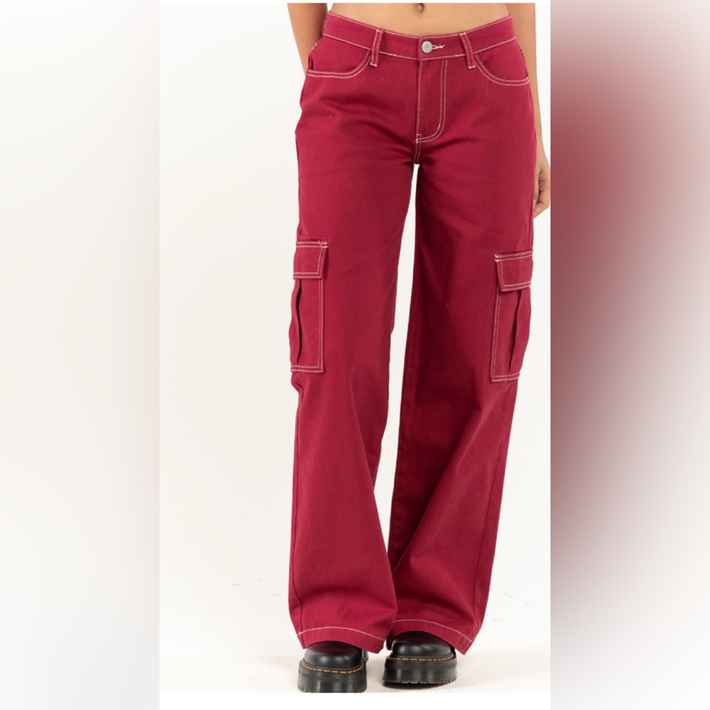 RSQ low rise cargo jeans garnet carpenter thick SZ 26 EUC see photos Tilly’s